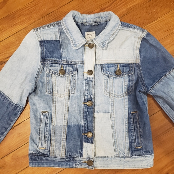 Gap Denim on Denim Patchwork Denim Jacket Button Up Little Kids L - Picture 3 of 11